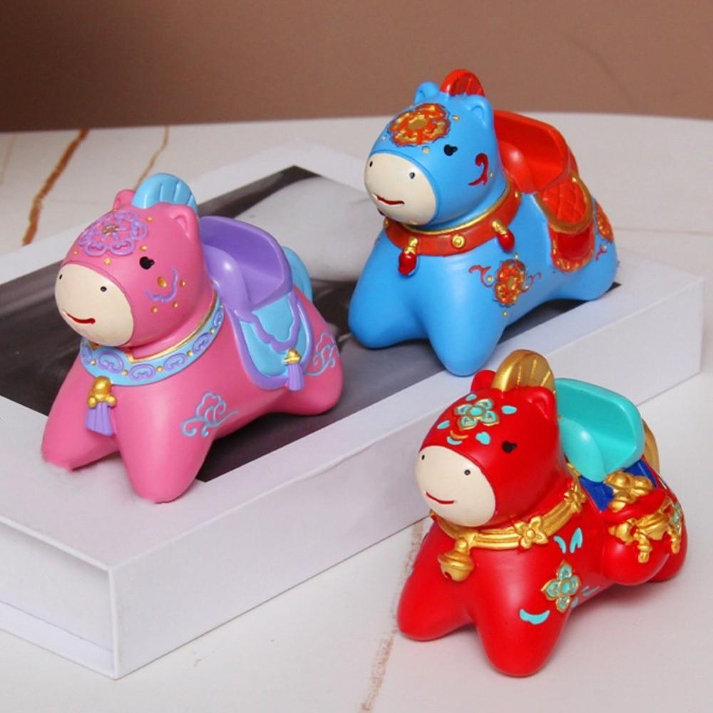 Chinese Style 2026 Horse Ornaments Holder Mascot 2026 Horse Year Figurines  Spring Festival