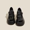 Mary Jane Leather Thick Heel High Heels Women'S Retro British College Style Small Leather Shoes Platform Shoes
