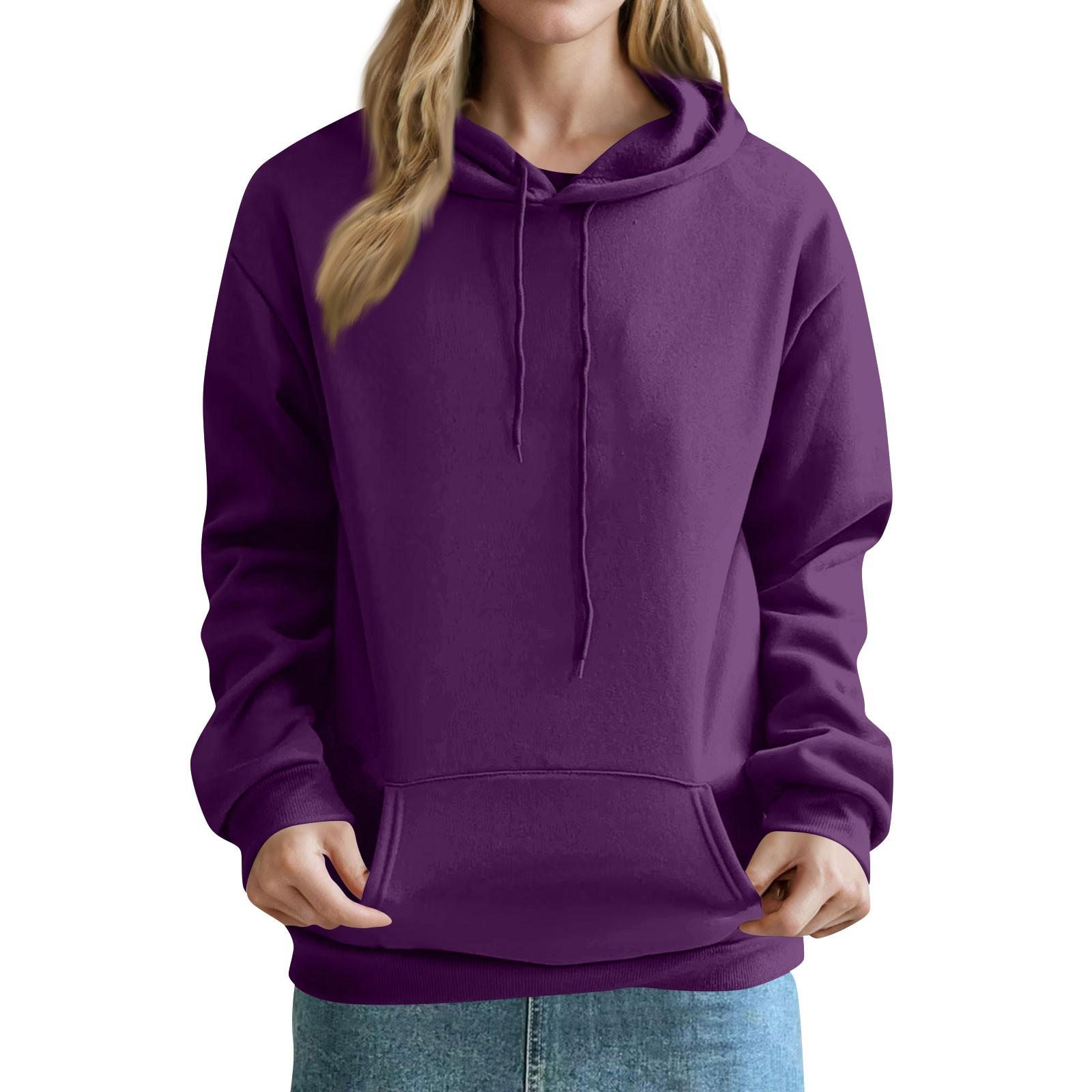 

Женская модная однотонная толстовка, свободная повседневная толстовка с капюшоном XL