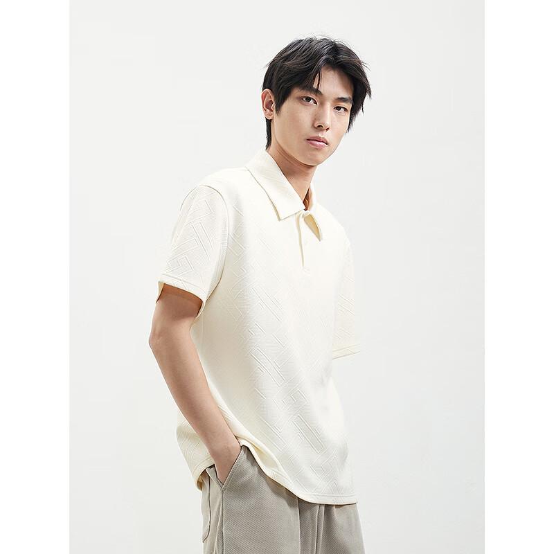 GXG Men's Textured Jacquard Polo Shirt