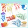 Plastic Marine Life Jellyfish Statue Static Tabletop Ornament For Home Decor