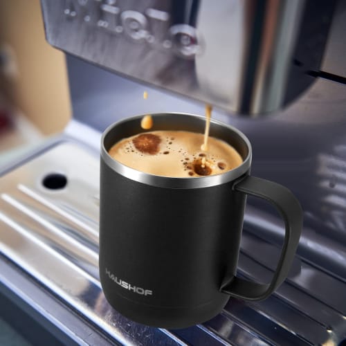 HAUSHOF Stainless Steel Mug, Vacuum Insulated Coffee Cup with Lid, 300ml Capacity, Double Walled, Keeps Hot or Cold, Portable Tumbler, Convenience Sto