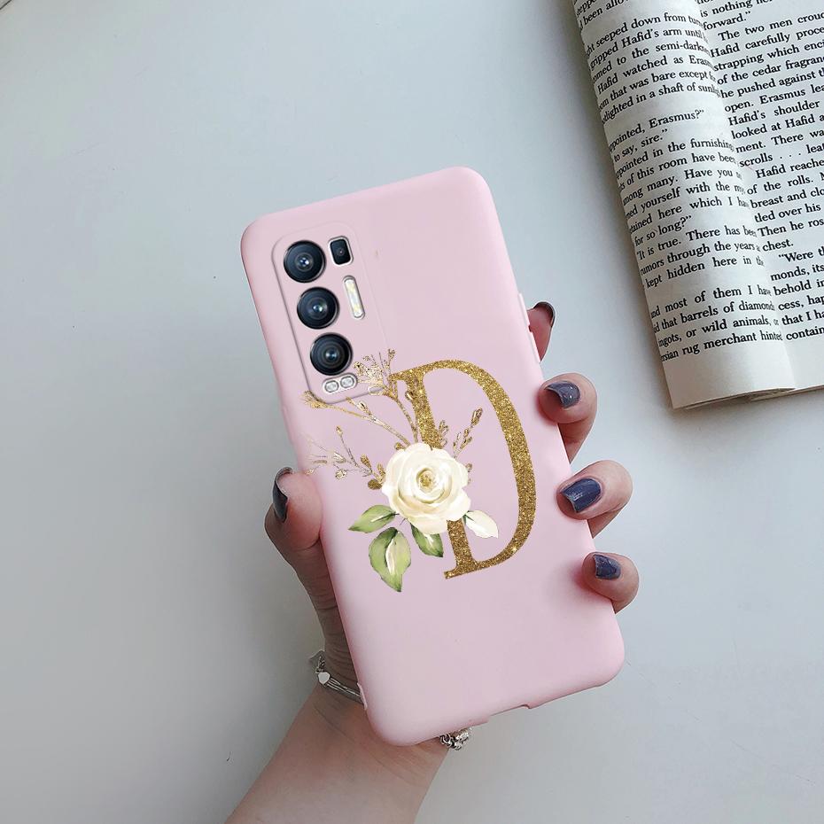 For OPPO Find X3 Neo Phone Case CPH2207 Cute Letters Soft Silicone Bumper Cover For OPPO Find X3 Neo Reno 5 Pro Plus Case Fundas