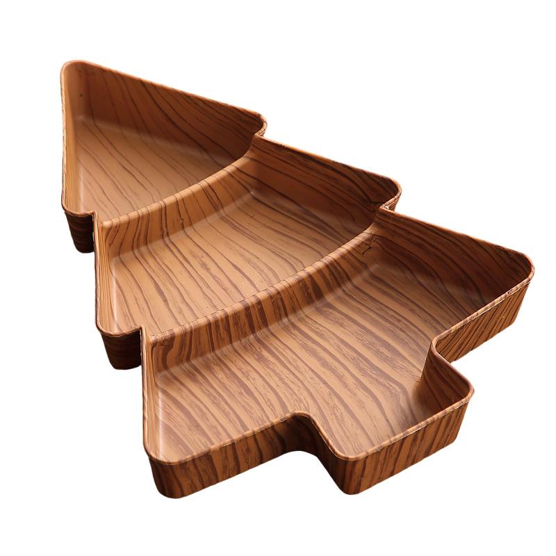 Christmas Tree Snack Plates 3 Grids Tree Shaped Tray Merry Christmas Party Decorations For Home 2025 Gifts Happy  Year 2026