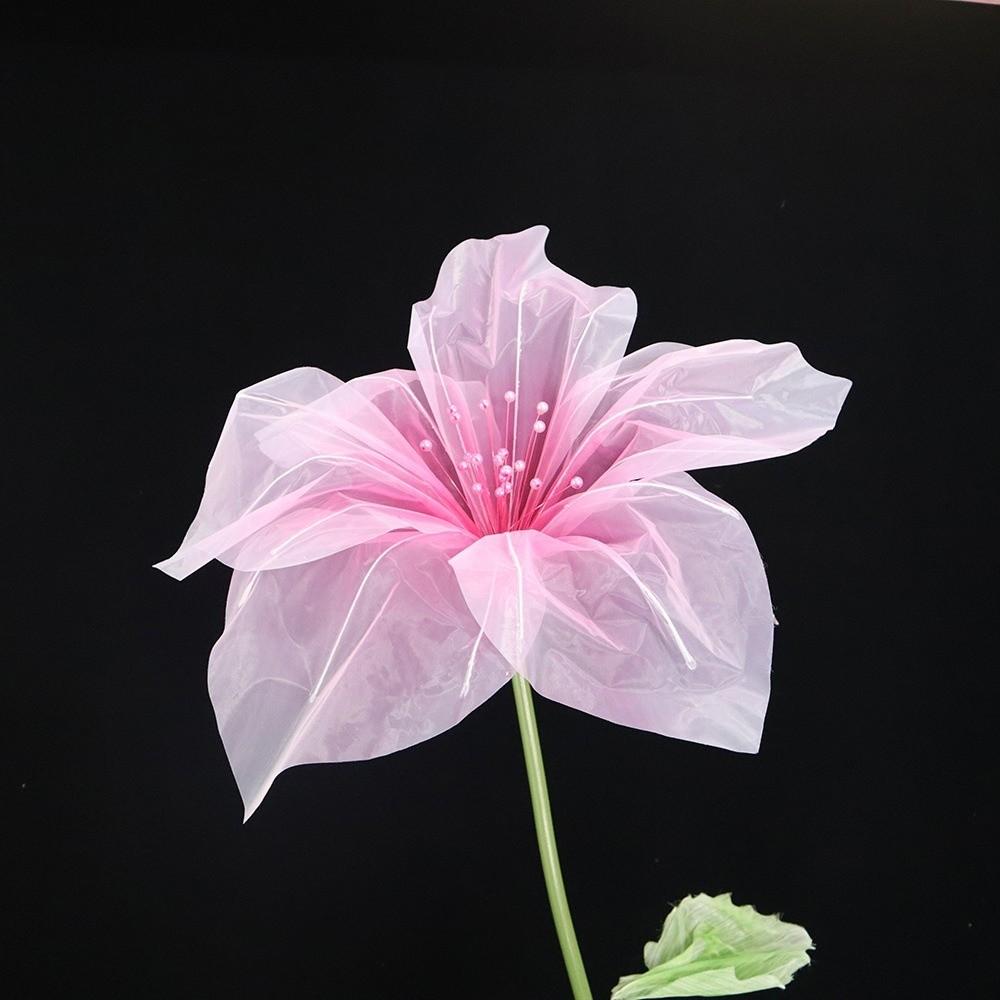 Transparent Silk Silk Yarn Lily Flower 55cm Flower Diameter Wedding Road Lead Flower