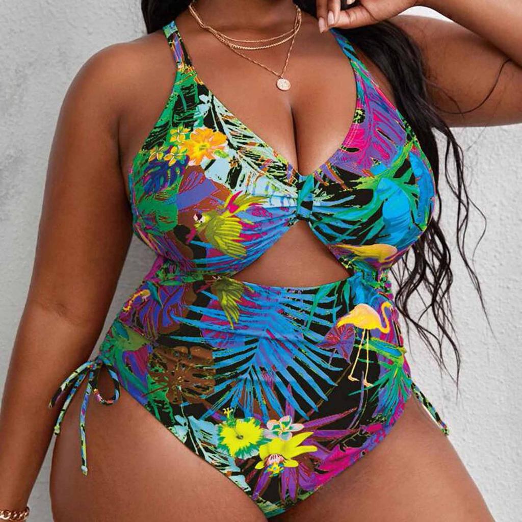 Plus Size Bikini Swimsuit for Women, Backless Sexy Bathing Suit, Slim Fit Swimwear