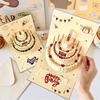 Four-Layer Cake 3D Happy Birthday Card Surprise Gift Folding Birthday Cake Card  Celebration Event