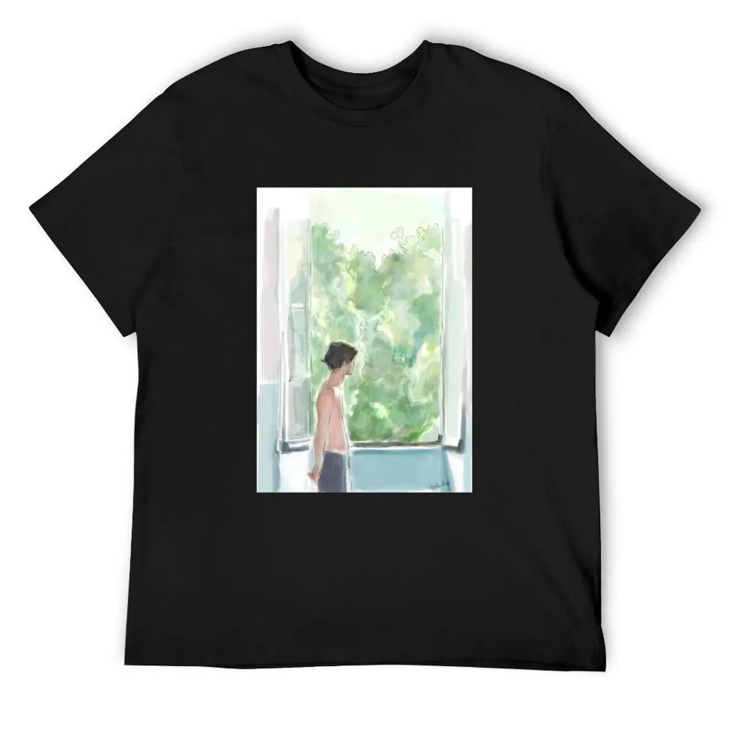 

Элио у окна Футболка винтажная аниме футболка дешевые вещи винтажные мужские футболки с графикой упаковка XXXXXL чёрный