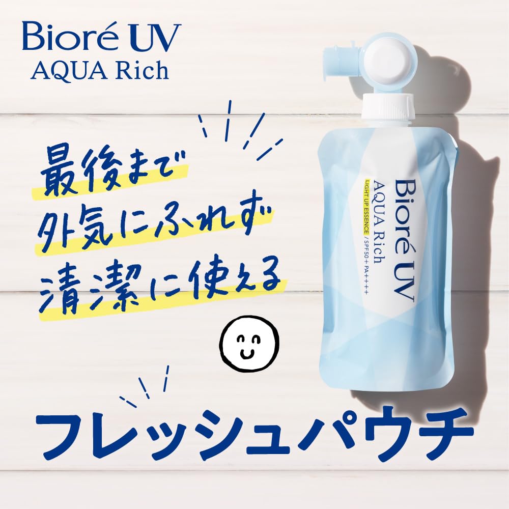 Biore UV Aqua Rich Light Up Essence Fresh Pouch 120g Sunscreen SPF50