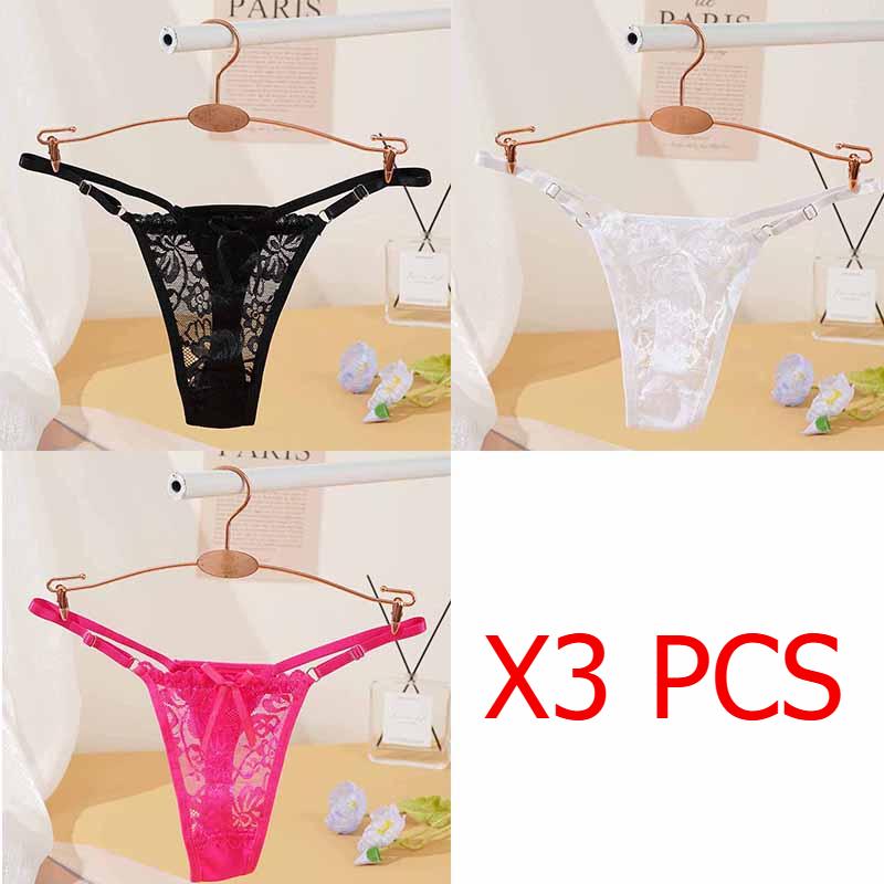 Adjustable Lace Thongs Panties Women's Sexy Lace Underwear Ultra-thin Seamless Thong Underpants Lingerie