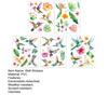 5Pcs Window Stickers Electrostatic-Adsorbed Flower and Bird Wall Home Decoration for