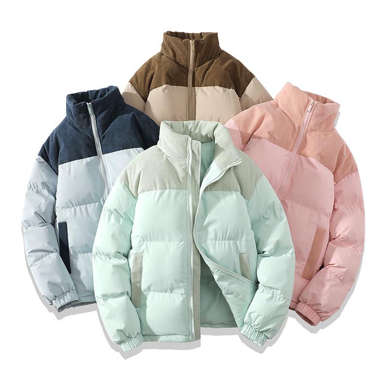 Cappotto Invernale Imbottito in Cotone da Uomo Versione Coreana Spesso Caldo Casual Antivento Collo Alto da Uomo e da Donna