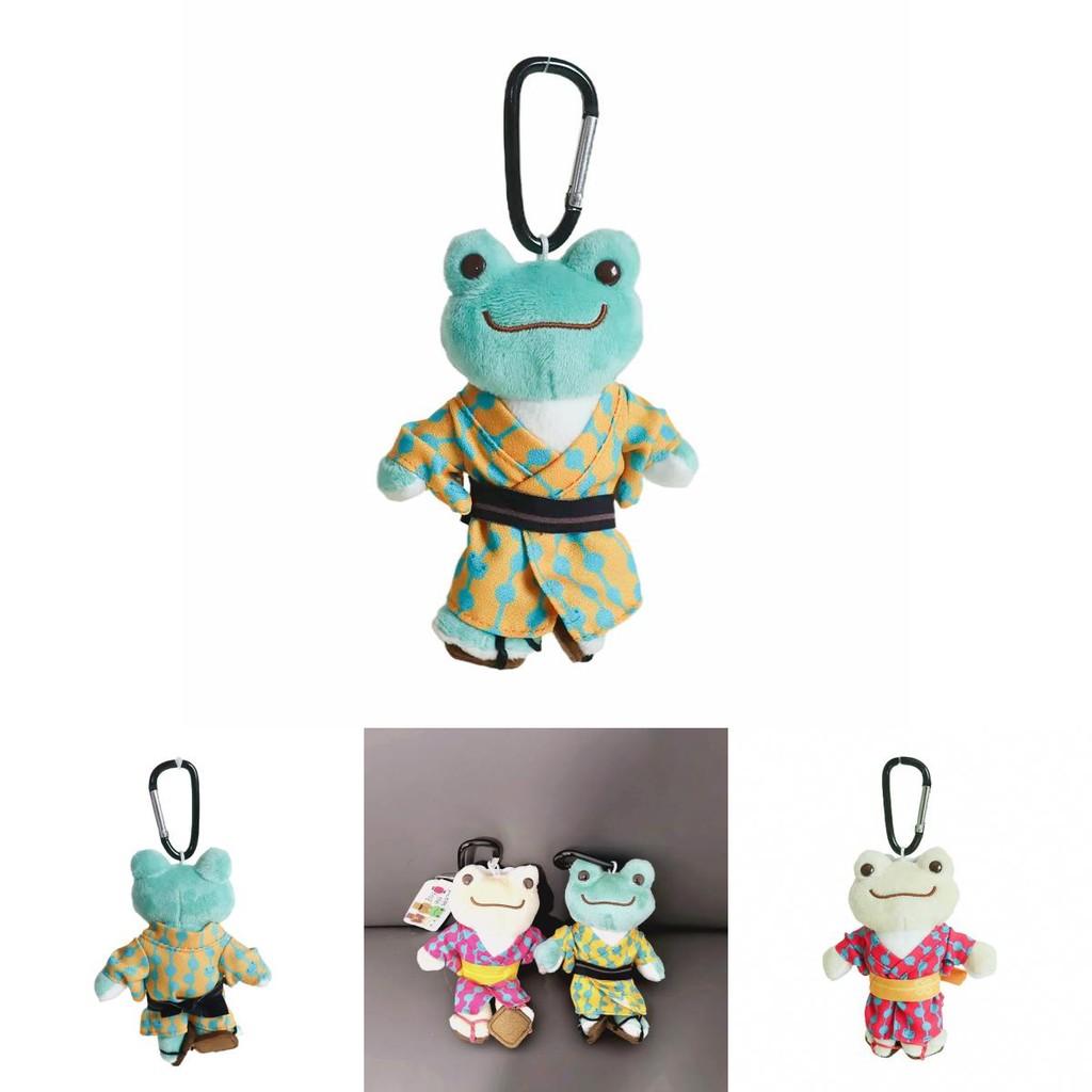 Cute Kimono Smiling Big Eyes Frog Plush Toy Keychain Pendant For Backpack Decor