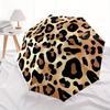 Leopard Patterned Umbrella: Compact Folding Umbrella Featuring a Sturdy Iron Frame,8-Rib Design Ideal for Year-Round Use,Versatile Umbrella