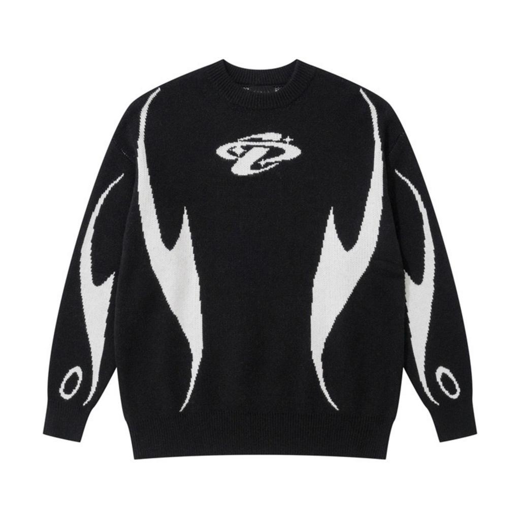 DRIPX Autumn Winter Retro Pullover Sweater Fashion Long Sleeve Star Pattern Y2K Sweater Casual Harajuku Knit Sweater Unisex