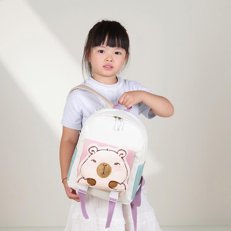 Preschool Backpack With Cartoon Capybara Print And Stressrelief Features For Toddlers And Beginners