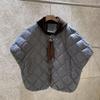 Winter European Station White Duck Down Fashion Rhombus Loose Large Size Hooded Down Vest Women's Tide