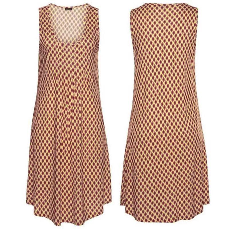 

Sleeveless round Neck Printed plus Size Women s Dress Dress linggese S