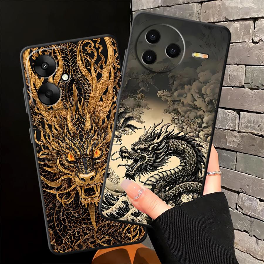 Case for Xiaomi Redmi A4 K40 K80 Pro 12C 13C A3 A5 10 9 A1 A2 Plus 14C Funda Phone Cover Dragon Totem