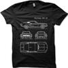 Plano Mustang 390GT 68 BULLITT película de culto camiseta de algodón negro 9037