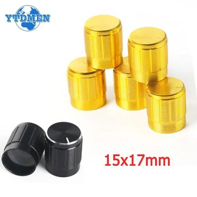 5-15PCS Aluminum Alloy Potentiometer Knob Cap 15x17MM Gold Silver Black for Rotary Switch Volume Control Knob WH148