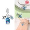 Brand New Copper Metal Colors Blue Travel Suitcase Bead Components Compatible With Copper Metal Colors Authentic Original Bracelets Do It Yourself