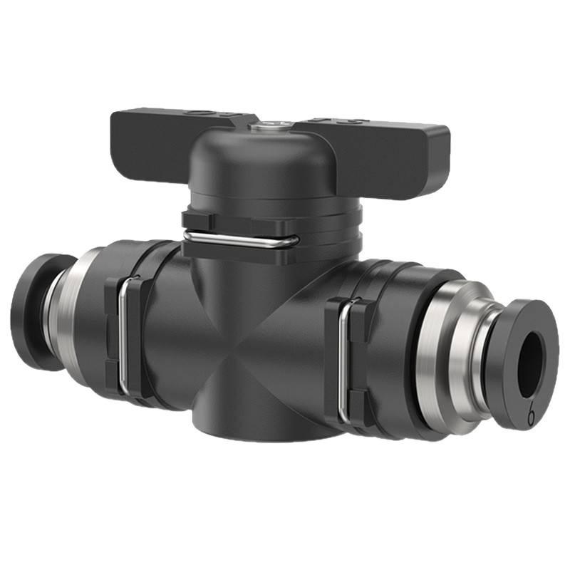 Pneumatic BUC-6-10 Hand Valve: 8mm Air Hose, 12mm Manual Straight Valve with Quick Connect Fitting