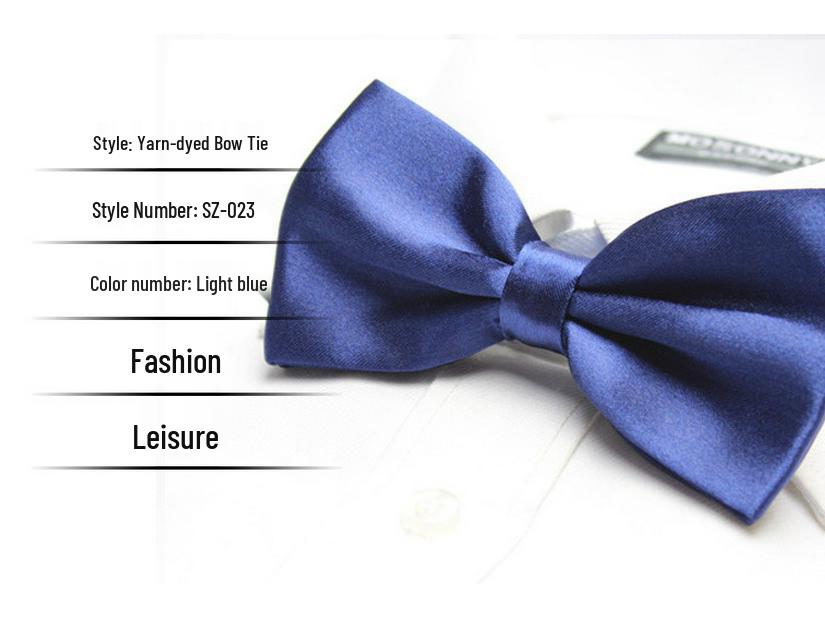 Solid Color Formal Wedding Bow Tie for Men - Customizable Logo and Multi-Color Options