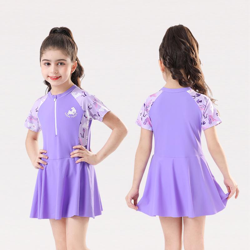 New 2025 Girls' One-Piece Quick-Dry Swimsuit for Kids - Ideal for Hot Springs & Training