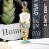 Artistic Conical Shape 25ml Empty Perfume Bottle Glass And Zinc Alloys Featuring Enamel Design