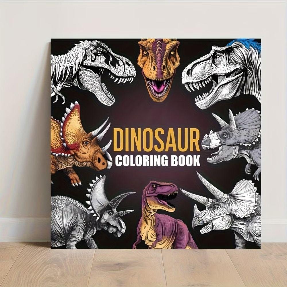 Stress Relieving Dinosaur Coloring Book Relaxation 20 Sheets Hand Drawn Book Fantastic Educational Graffiti Painting Book Crayon