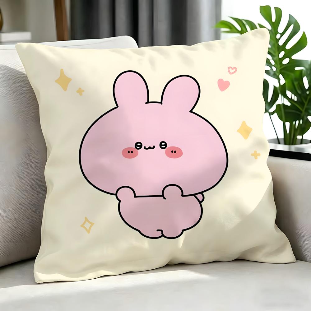 Cartoon Asamimichaan Asleep Cushion Cover Cushion Cover Set 4Pcs 50X50 45X45 40X40 Pillowcase Decorative Sofa Home Decor