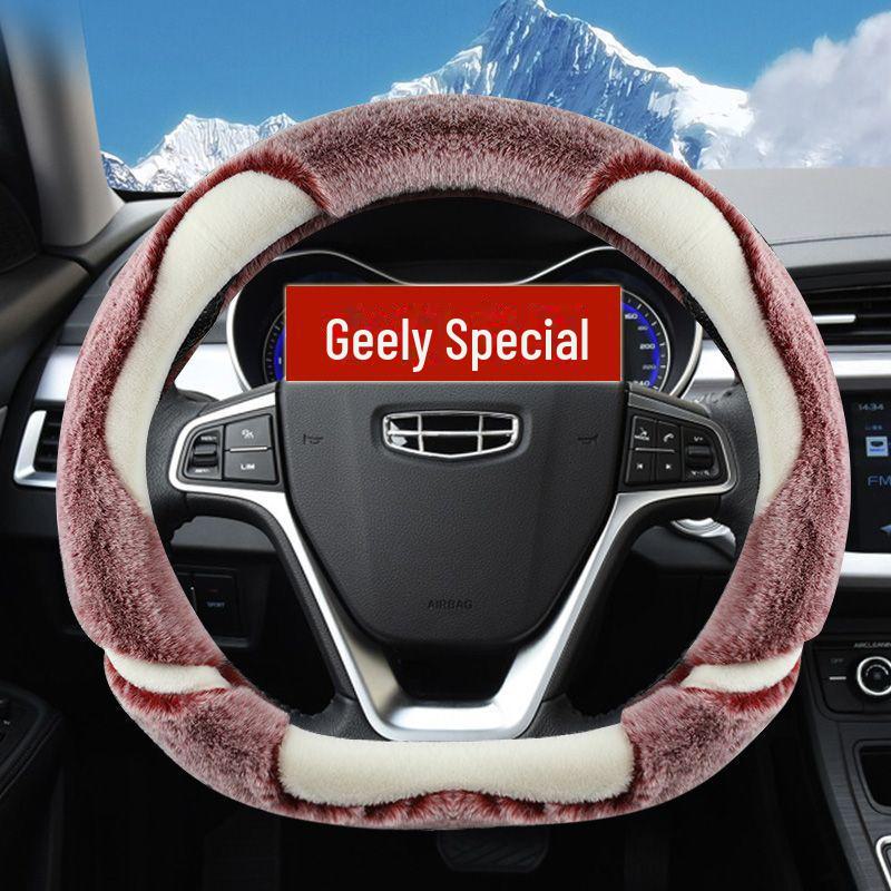 Zimní plyšový potah volantu pro Geely Boyue Pro, Emgrand GS, Vision X3/X6, Binyue, GL Cars