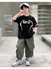 Boys' Summer Set 2026 New Children's Summer Dress, Medium and Large Children's Handsome and Fashionable Short sleeved Pants, Boys' Clothes Trendy