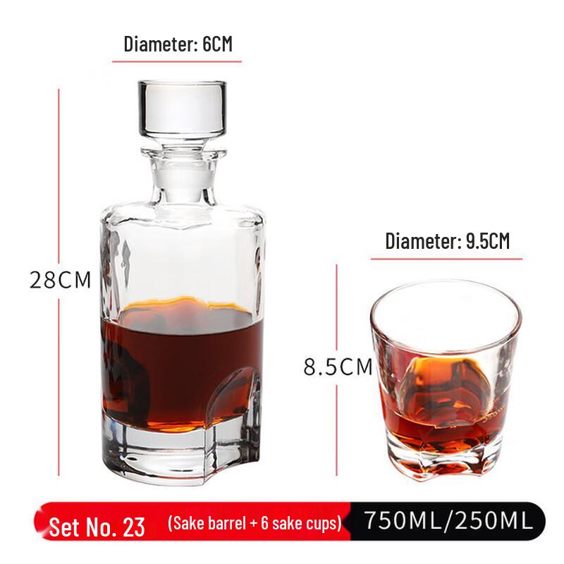 HA Crystal Whiskey Decanter & Glass Set
