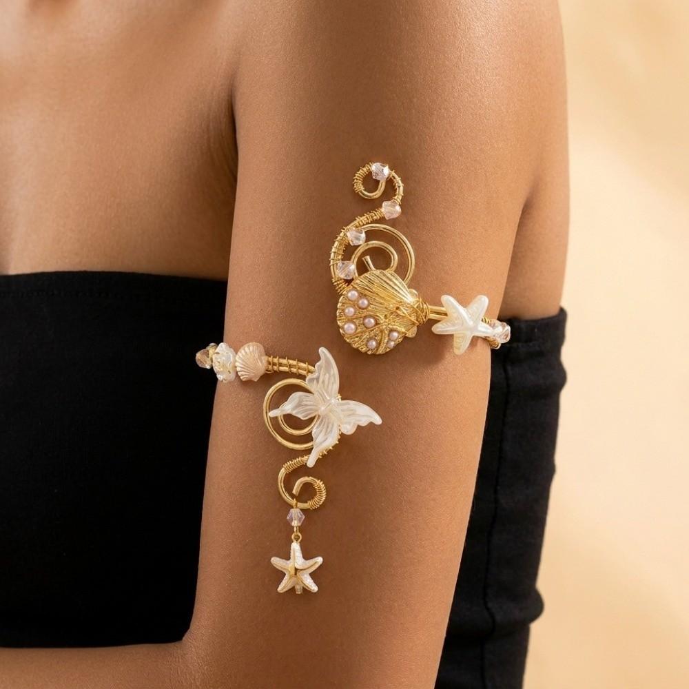 Barock-Stil Barocke Blume Armreif Offenes Design Florales Armband Oberarmmanschette Fotoshooting