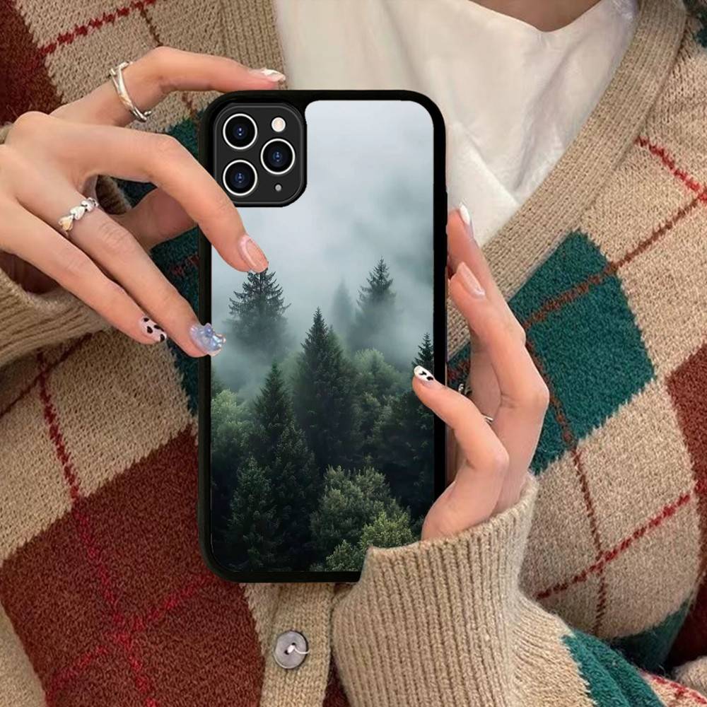 

Mountain Forest Phone Case Wireless Charging PC+TPU For IPhone 11 12 13 14 15 16 17 Pro Max Plus Case iPhone 15pro max