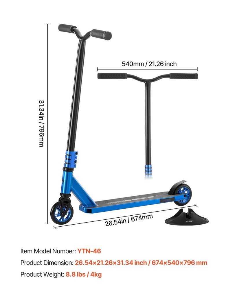 Stunt Scooter Street Trick Scooters for Kids Adults Double Layer Deck