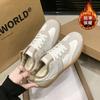 Retro large size women's shoes, new autumn and winter velvet little white shoes, women's versatile sports and leisure board shoes