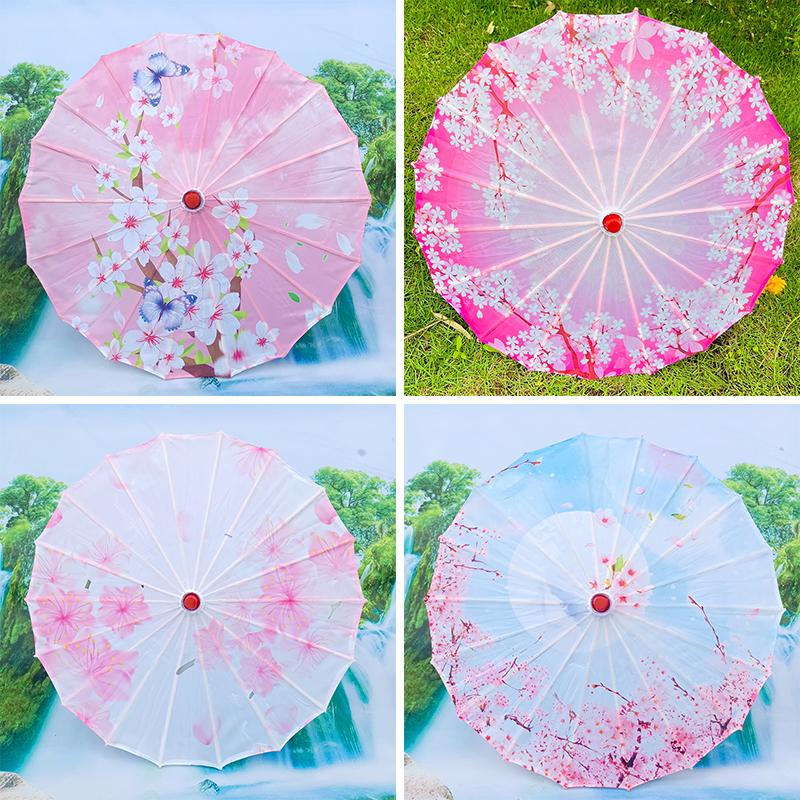 1Pc Japanese Style Colorful Cherry Blossom Vintage Stage Performance Props for Festival Accessories 56cm Umbrella Silk Cloth