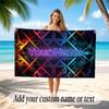 Abstract Geometric Theme Soft Beach Towel Personalized Custom Name Text Towel Portable for Beach Pool Travel