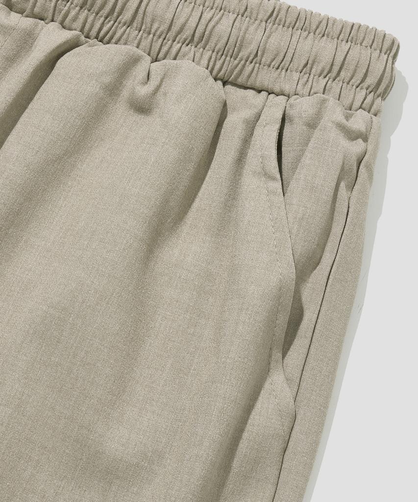 AGOD Wide Elastic Waist Slacks [Beige]