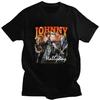 Maglietta Personalizzata Johnny Hallyday Uomo Maniche Corte 100% Cotone Maglietta Casual Cantante Francese Rock Music Tee Top Maglietta alla Moda