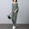 Women's Plus Size Autumn Two-Piece Set: Fashionable Sweatshirt & Loose Sportswear Pants