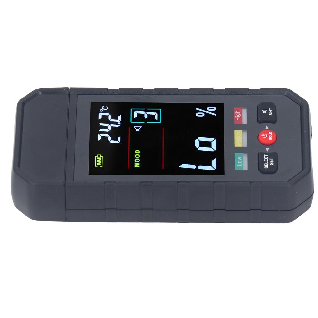 Wood Moisture Meter Pin Type LCD Digital Display 2 In 1 Dampness Temperature Sensor Detector for Material