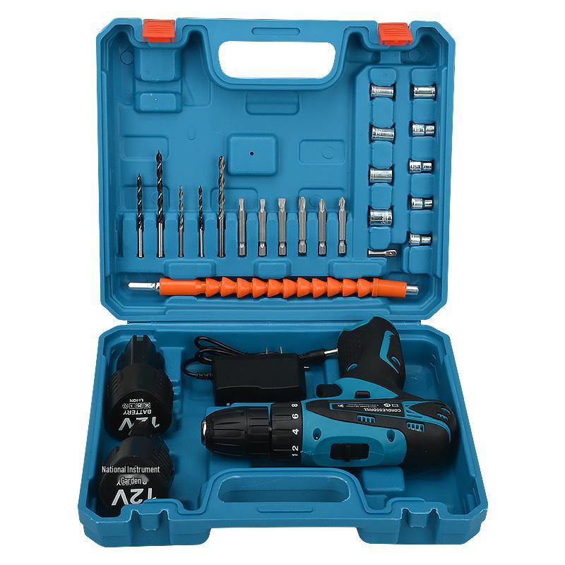 Multi-functional 12V Rechargeable Lithium Electric Drill & Screwdriver Set