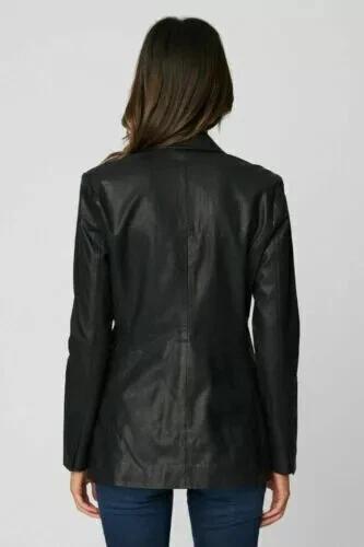 Women Blazer Designer  Stylish Blazer Genuine Lambskin Formal Leather Handmade