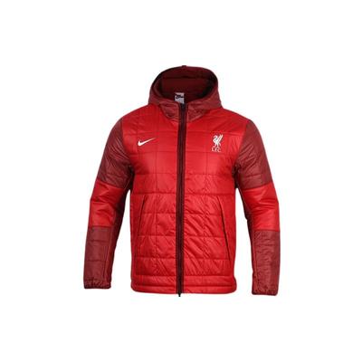 Sezon 21-22 Liverpool Casualowa Ciepła Bawełniana Kurtka z Kapturem Męska Kurtka Czerwona DM0608-677