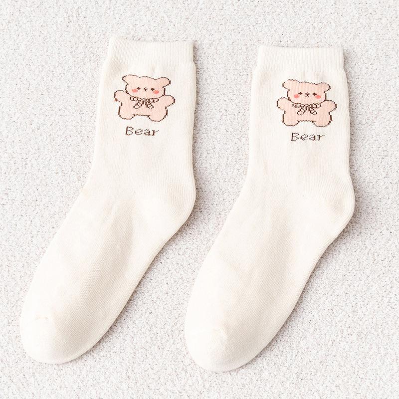 Female Autumn and Winter Plus Velvet and Thick Warm Hair Ring Tube Socks