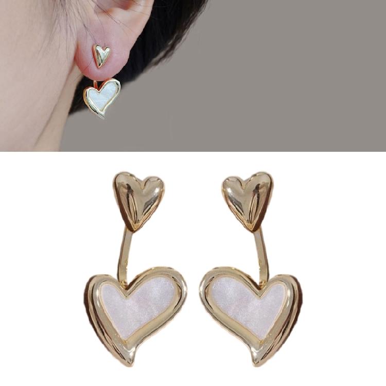 Delicate Heart Shell Studs Earrings Lightweight Comfort Wear Ear Accessories Jewelry For Professional Women
